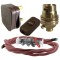 Lamp Repair and Service Kit | Brown Plug | Duskey Pink Flex | Brown Switch | B22 Brass Lamp Holder
