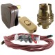 Lamp Repair and Service Kit | Brown Plug | Duskey Pink Flex | Gold Switch | B22 Brass Lamp Holder Lamp Repair and Service Kit | Brown Plug | Duskey Pink Flex | Gold Switch | B22 Brass Lamp Holder