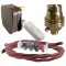 Lamp Repair and Service Kit | Brown Plug | Duskey Pink Flex | White Switch | B22 Brass Lamp Holder