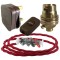 Lamp Repair and Service Kit | Brown Plug | Bright Red Flex | Brown Switch | B22 Brass Lamp Holder