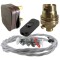 Lamp Repair and Service Kit | Brown Plug | Silver Flex | Black Switch | B22 Brass Lamp Holder