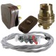 Lamp Repair and Service Kit | Brown Plug | Silver Flex | Brown Switch | B22 Brass Lamp Holder Lamp Repair and Service Kit | Brown Plug | Silver Flex | Brown Switch | B22 Brass Lamp Holder