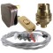 Lamp Repair and Service Kit | Brown Plug | Silver Flex | Gold Switch | B22 Brass Lamp Holder