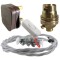 Lamp Repair and Service Kit | Brown Plug | Silver Flex | White Switch | B22 Brass Lamp Holder