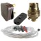 Lamp Repair and Service Kit | Brown Plug | White Flex | Black Switch | B22 Brass Lamp Holder