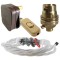 Lamp Repair and Service Kit | Brown Plug | White Flex | Gold Switch | B22 Brass Lamp Holder