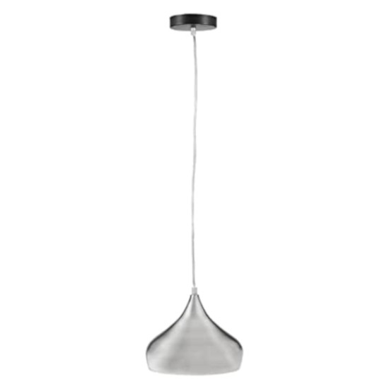 Satin Silver Pendant Light Fitting with Clear Cable