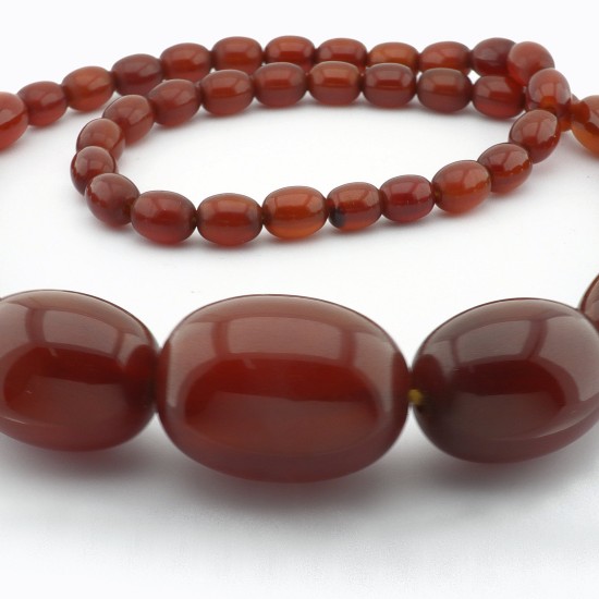 Guaranteed Original Vintage Cherry Amber Bakelite Bead Necklace
