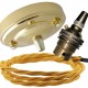 Large Brass Ceiling Pendant Kit and B22 Lampholder with Gold Flex Large Brass Ceiling Pendant Kit and B22 Lampholder with Gold Flex