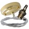 Large Brass Ceiling Pendant Kit and B22 Lampholder with Silver Flex