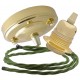 Large Brass Ceiling Pendant Kit and E27 Lampholder with Green Flex Large Brass Ceiling Pendant Kit and E27 Lampholder with Green Flex
