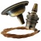 Antique Brass Ceiling Pendant Kit and B22 Lampholder with Antique Gold Flex