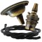 Antique Brass Ceiling Pendant Kit and B22 Lampholder with Black Flex