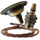 Antique Brass Ceiling Pendant Kit and B22 Lampholder with Bronze Flex Antique Brass Ceiling Pendant Kit and B22 Lampholder with Bronze Flex