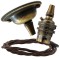 Antique Brass Ceiling Pendant Kit and B22 Lampholder with Mocha Brown Flex