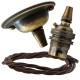 Antique Brass Ceiling Pendant Kit and B22 Lampholder with Mocha Brown Flex Antique Brass Ceiling Pendant Kit and B22 Lampholder with Mocha Brown Flex