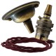 Antique Brass Ceiling Pendant Kit and B22 Lampholder with Rich Burgundy Flex Antique Brass Ceiling Pendant Kit and B22 Lampholder with Rich Burgundy Flex