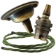 Antique Brass Ceiling Pendant Kit and B22 Lampholder with Green Flex Antique Brass Ceiling Pendant Kit and B22 Lampholder with Green Flex