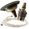 Antique Brass Ceiling Pendant Kit and B22 Lampholder with Classic Ivory Flex