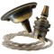 Antique Brass Ceiling Pendant Kit and B22 Lampholder with Linen Flex