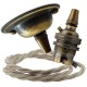 Antique Brass Ceiling Pendant Kit and B22 Lampholder with Linen Flex Antique Brass Ceiling Pendant Kit and B22 Lampholder with Linen Flex