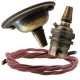 Antique Brass Ceiling Pendant Kit and B22 Lampholder with Dusky Pink Flex Antique Brass Ceiling Pendant Kit and B22 Lampholder with Dusky Pink Flex