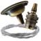 Antique Brass Ceiling Pendant Kit and B22 Lampholder with Silver Flex