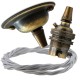 Antique Brass Ceiling Pendant Kit and B22 Lampholder with Silver Flex