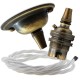 Antique Brass Ceiling Pendant Kit and B22 Lampholder with White Flex