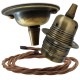 Antique Brass Ceiling Pendant Kit and E27 Lampholder with Bronze Flex Antique Brass Ceiling Pendant Kit and E27 Lampholder with Bronze Flex