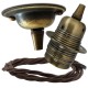Antique Brass Ceiling Pendant Kit and E27 Lampholder with Brown Flex Antique Brass Ceiling Pendant Kit and E27 Lampholder with Brown Flex