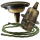 Antique Brass Ceiling Pendant Kit and E27 Lampholder with Green Flex Antique Brass Ceiling Pendant Kit and E27 Lampholder with Green Flex