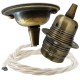Antique Brass Ceiling Pendant Kit and E27 Lampholder with Classic Ivory Flex Antique Brass Ceiling Pendant Kit and E27 Lampholder with Classic Ivory Flex