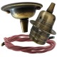Antique Brass Ceiling Pendant Kit and E27 Lampholder with Dusky Pink Flex Antique Brass Ceiling Pendant Kit and E27 Lampholder with Dusky Pink Flex