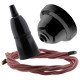 Black Bakelite Ceiling Pendant Kit with B22 Black Bakelite Lampholder and Dusky Pink Flex Black Bakelite Ceiling Pendant Kit with B22 Black Bakelite Lampholder and Dusky Pink Flex