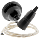 Black Bakelite Ceiling Pendant Kit with B22 Skirted Lampholder and Classic Ivory Flex Black Bakelite Ceiling Pendant Kit with B22 Skirted Lampholder and Classic Ivory Flex
