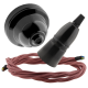 Black Bakelite Ceiling Pendant Kit with B22 Skirted Lampholder and Dusky Pink Flex Black Bakelite Ceiling Pendant Kit with B22 Skirted Lampholder and Dusky Pink Flex