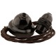 All Brown Bakelite Ceiling Pendant Kit and B22 Bulb Holder with 1M Mocha Brown Flex