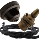Brown Bakelite Ceiling Pendant Kit with B22 Antique Brass Lampholder and Black Flex Brown Bakelite Ceiling Pendant Kit with B22 Antique Brass Lampholder and Black Flex