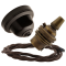 Brown Bakelite Ceiling Pendant Kit with B22 Antique Brass Lampholder and Mocha Brown Flex