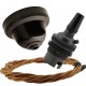 Brown Bakelite Ceiling Pendant Kit and B22 Bronze Bulb Holder with 1M Antique Gold Flex Brown Bakelite Ceiling Pendant Kit and B22 Bronze Bulb Holder with 1M Antique Gold Flex