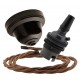 Brown Bakelite Ceiling Pendant Kit and B22 Bronze Bulb Holder with 1M Bronze Flex