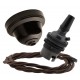 Brown Bakelite Ceiling Pendant Kit and B22 Bronze Bulb Holder with 1M Brown Flex