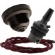Brown Bakelite Ceiling Pendant Kit and B22 Bronze Bulb Holder with 1M Burgundy Flex Brown Bakelite Ceiling Pendant Kit and B22 Bronze Bulb Holder with 1M Burgundy Flex