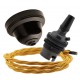 Brown Bakelite Ceiling Pendant Kit and B22 Bronze Bulb Holder with 1M Gold Flex