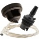 Brown Bakelite Ceiling Pendant Kit and B22 Bronze Bulb Holder with 1M Ivory Flex Brown Bakelite Ceiling Pendant Kit and B22 Bronze Bulb Holder with 1M Ivory Flex