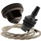 Brown Bakelite Ceiling Pendant Kit and B22 Bronze Bulb Holder with 1M Linen Flex Brown Bakelite Ceiling Pendant Kit and B22 Bronze Bulb Holder with 1M Linen Flex