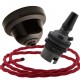 Brown Bakelite Ceiling Pendant Kit and B22 Bronze Bulb Holder with 1M Bright Red Flex Brown Bakelite Ceiling Pendant Kit and B22 Bronze Bulb Holder with 1M Bright Red Flex