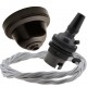 Brown Bakelite Ceiling Pendant Kit and B22 Bronze Bulb Holder with 1M Silver Flex Brown Bakelite Ceiling Pendant Kit and B22 Bronze Bulb Holder with 1M Silver Flex