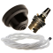 Brown Bakelite Ceiling Pendant Kit with B22 Brass Lampholder and White Flex